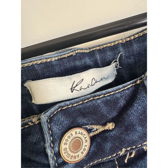 Kancan Estilo blue distressed button fly high rise jeans sz  29 - Picture 4 of 7